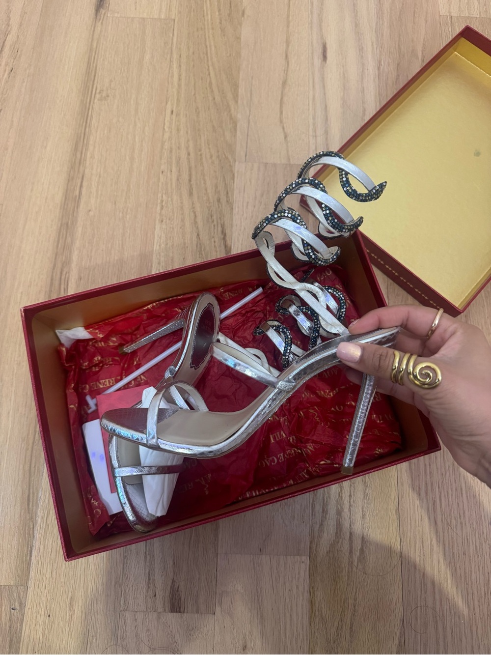 Brand New Rene Caovilla’s! Silver Montana Crystal Rene’s bought in NYC flagship.